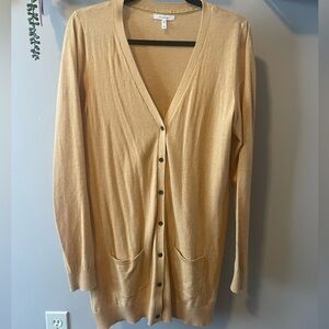 Yellow Boyfriend Style Cardigan Sweater